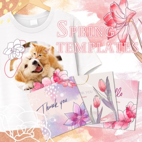 春イラストテンプレート追加